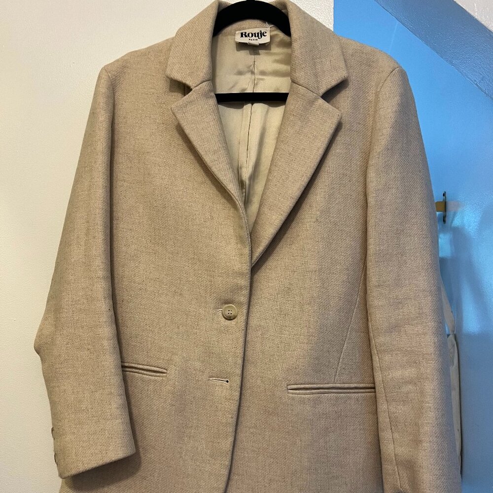 Rouje Beige Single-Button Blazer - image 1